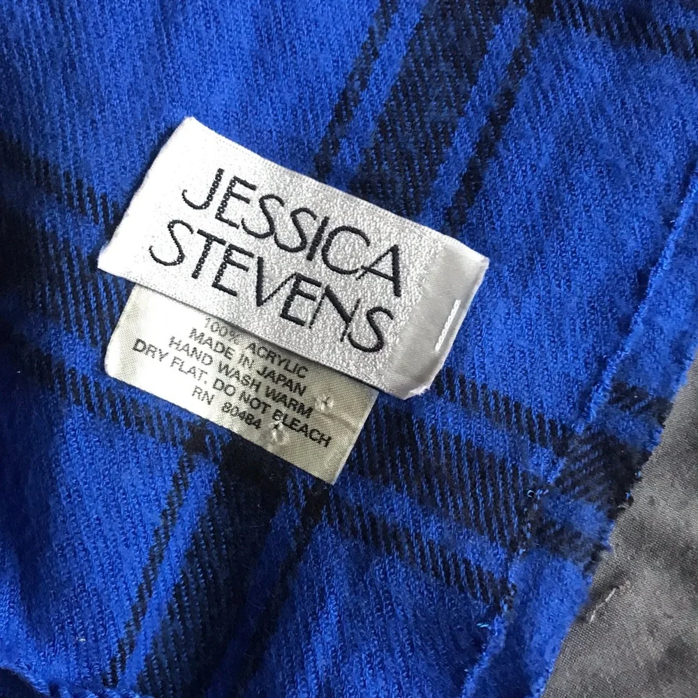 Blue & Black Plaid Scarf